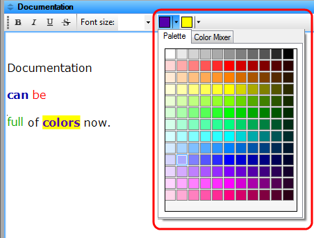 Documentation in colors