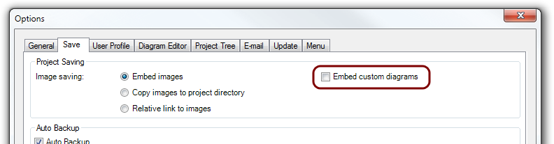 Options - Custom Diagram Embedding