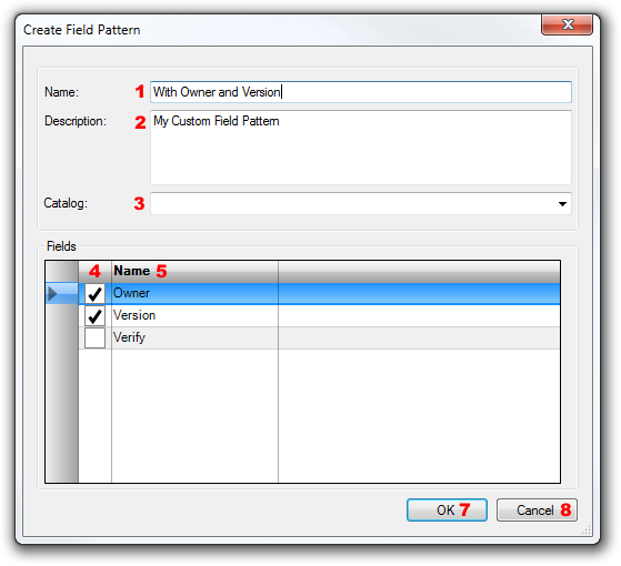 Create Field Pattern Dialog