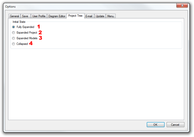 Options - Project Tree Tab