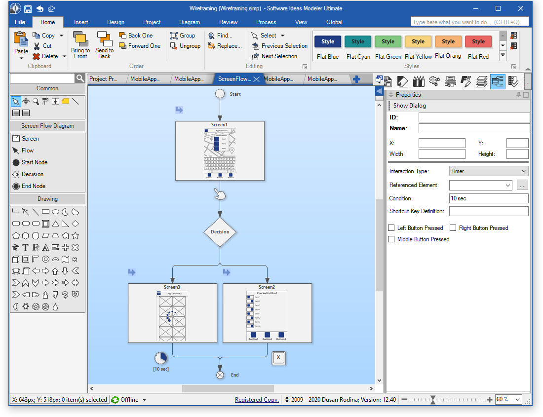 Wireframing - Screen Flow Diagram