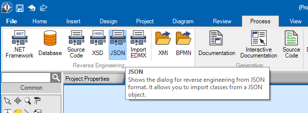 JSON to diagram (in the ribbon)