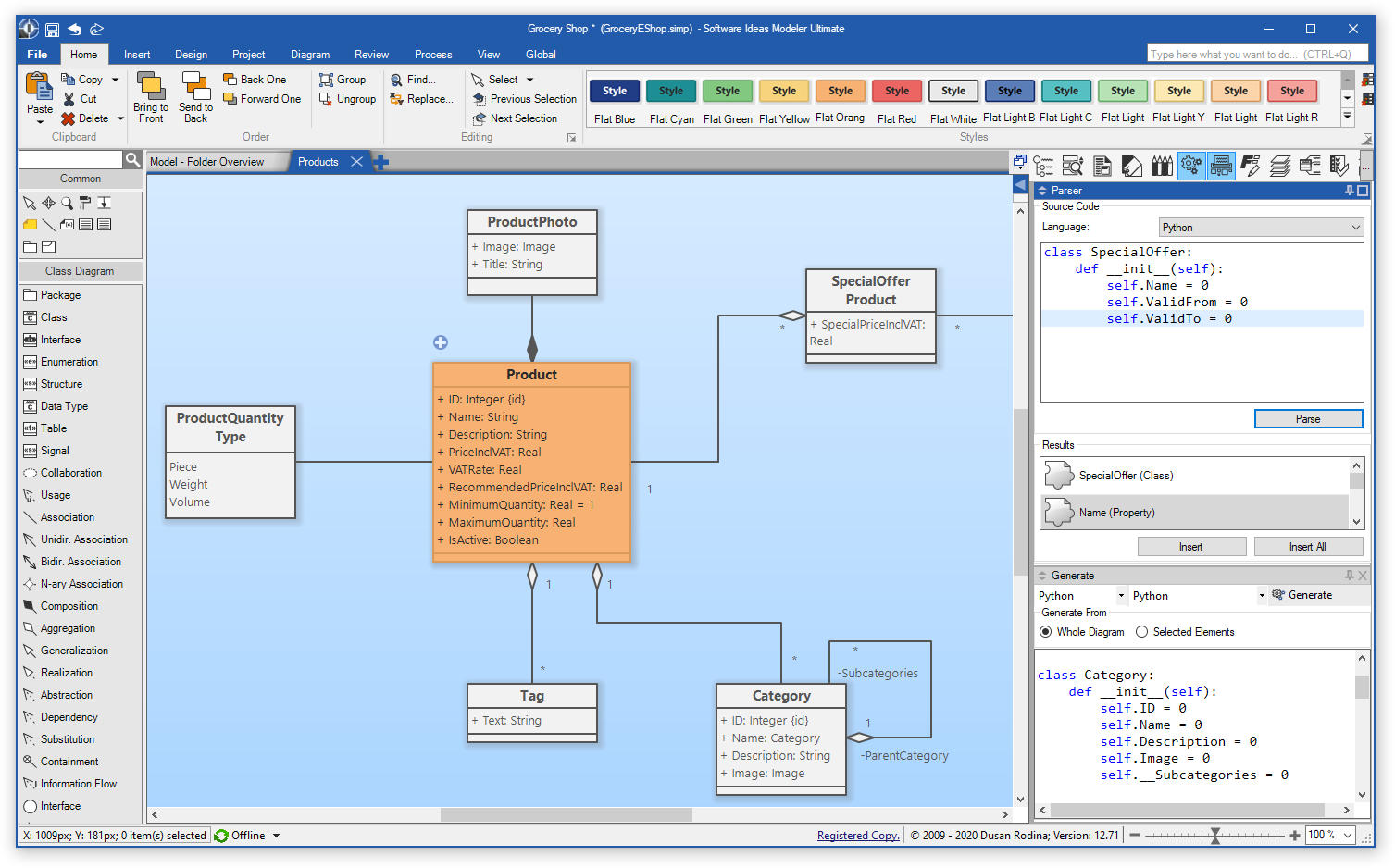 Python UML Diagram Tool - Software Ideas Modeler