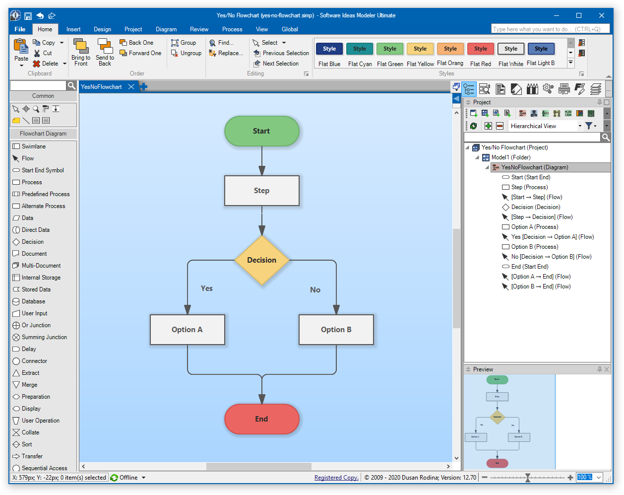 Flowchart Editor - Flowchart Software Main Window