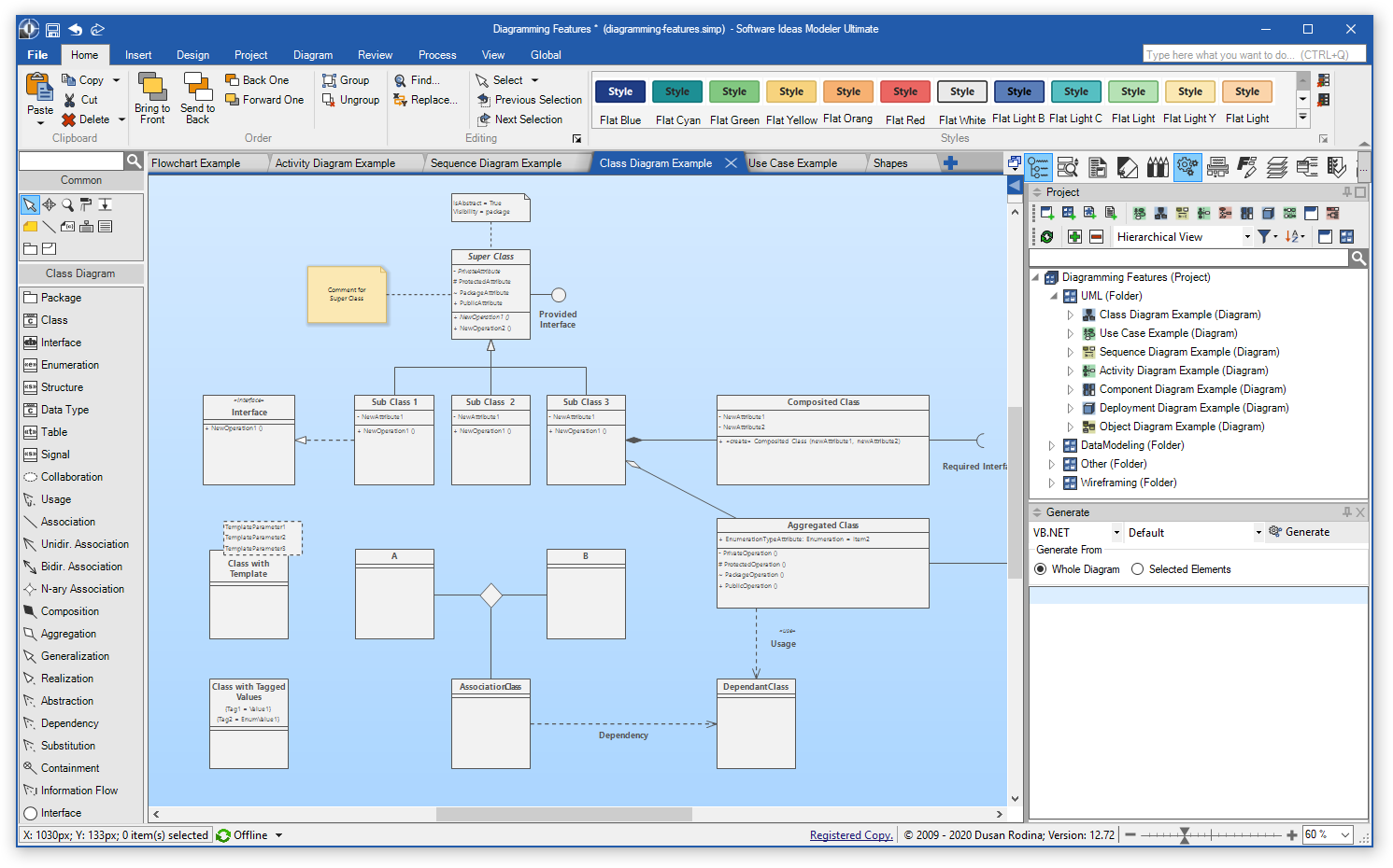 Class Diagram Editor in Software Ideas Modeler 12.72