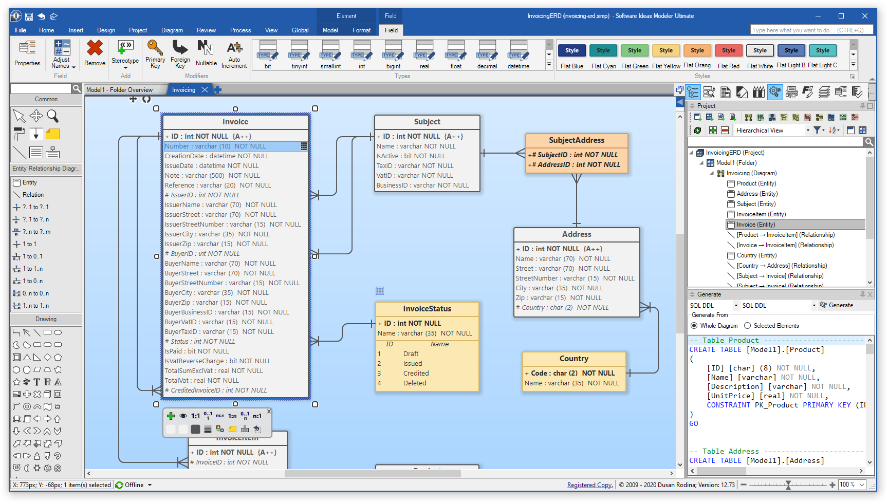ERD Editor and New Buttons - Software Ideas Modeler 12.73