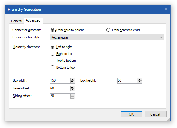 Hierarchy Generation - Settings