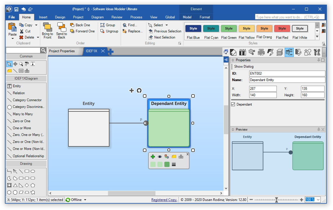 Software Ideas Modeler 12.80 - Improved IDEF1X Diagram