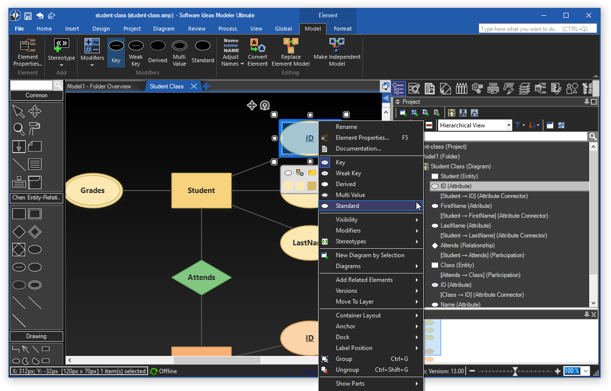 Dark Mode in Software Ideas Modeler