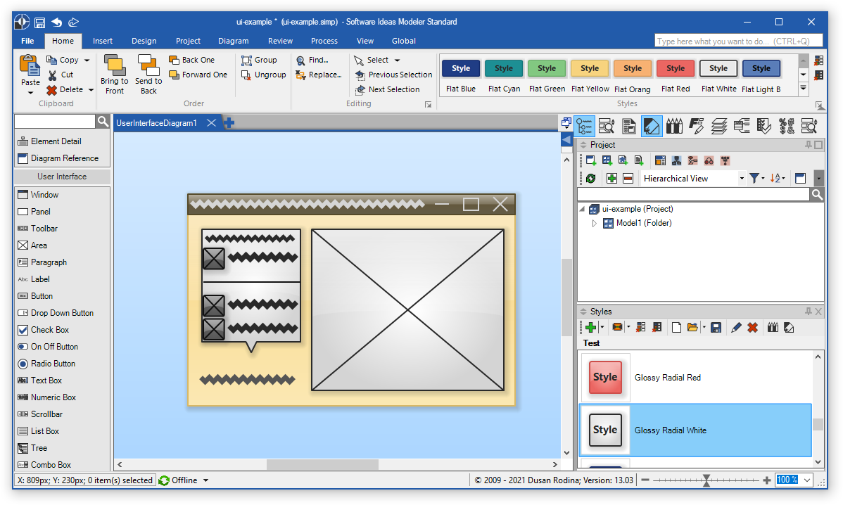 Improved User Interface Diagram in Software Ideas Modeler 13.03