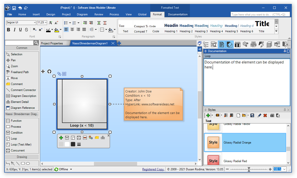 Software Ideas Modeler 13.05 (NS Diagram Editing)