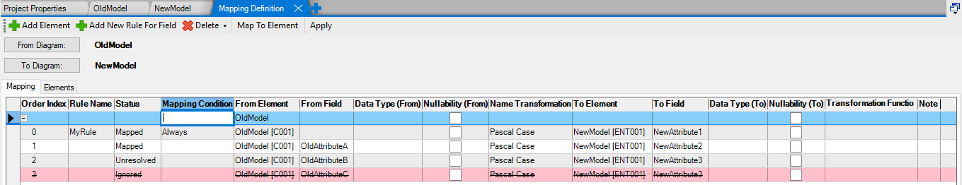 Mapping Definition Editor