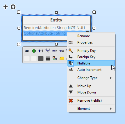 Set optional attribute in ERD entity