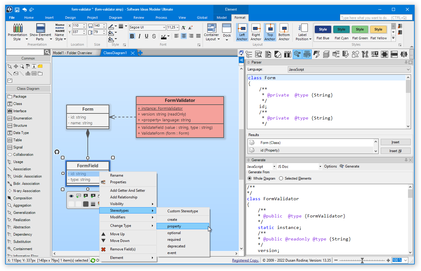 JavaScript UML Diagram Tool