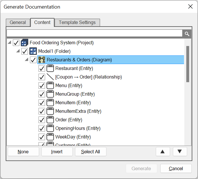 Documentation Generation - Content Choice