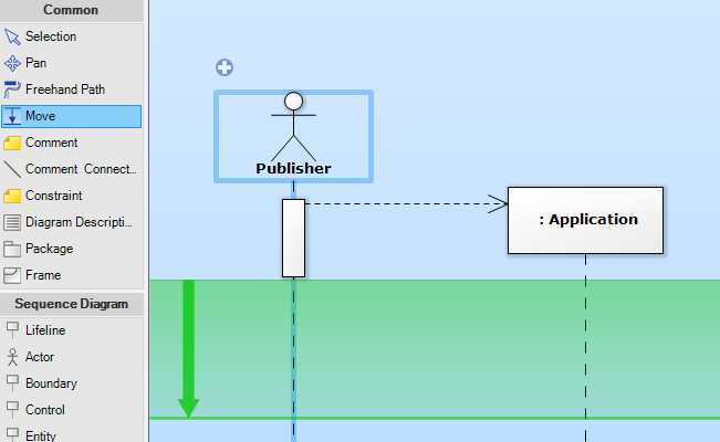 Push elements using move tool (using left mouse button)