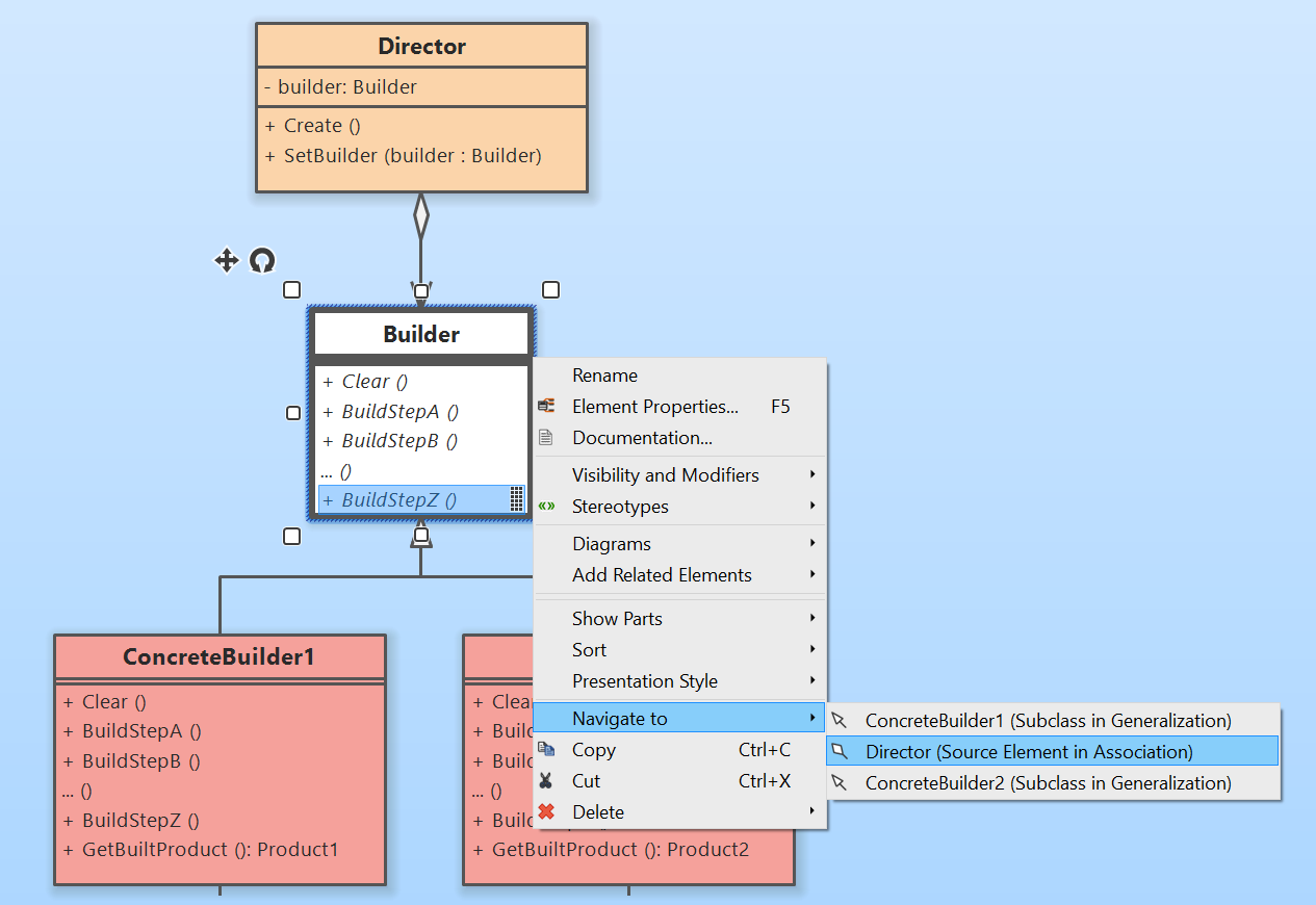 Navigate To - context menu