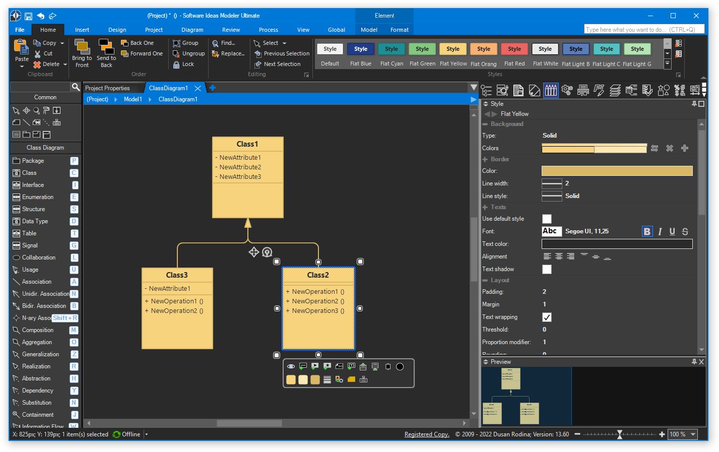 Software Ideas Modeler in Dark Mode