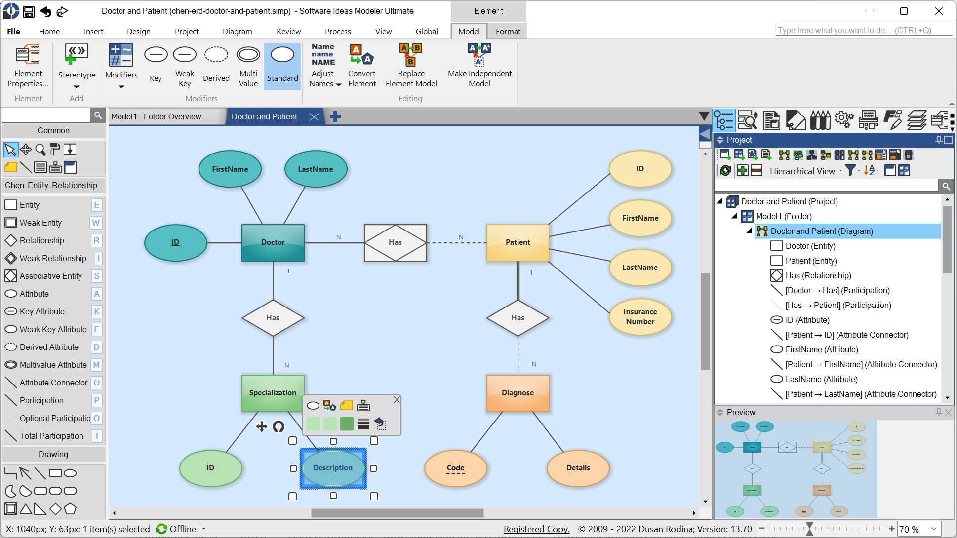 Chen ER Diagramming Tool - Software Ideas Modeler