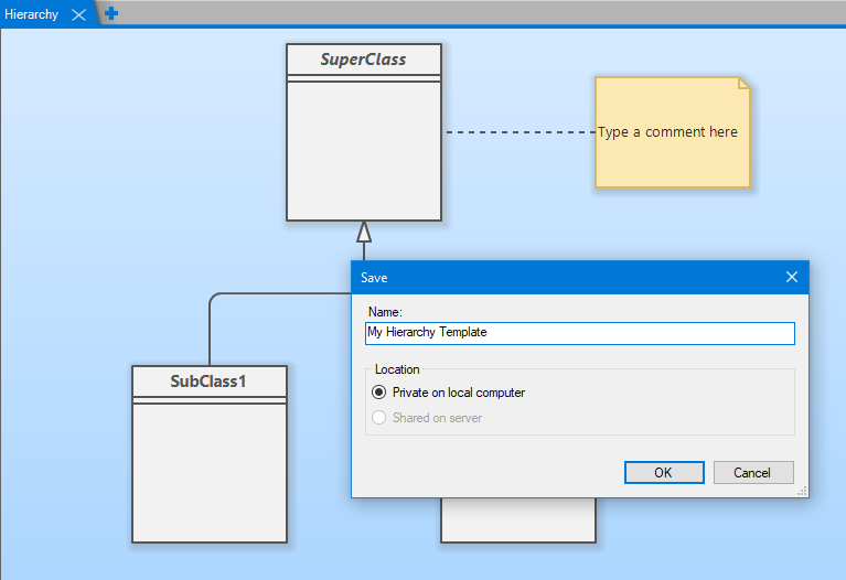 Enter diagram template name