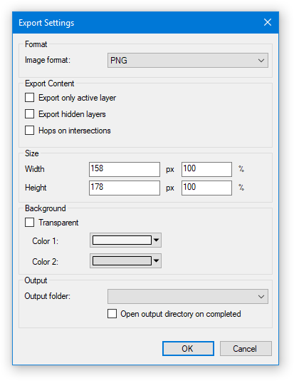 Image export settings