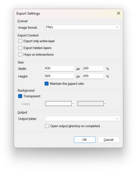 Export Image dialog and its new option - maintain the aspect ratio