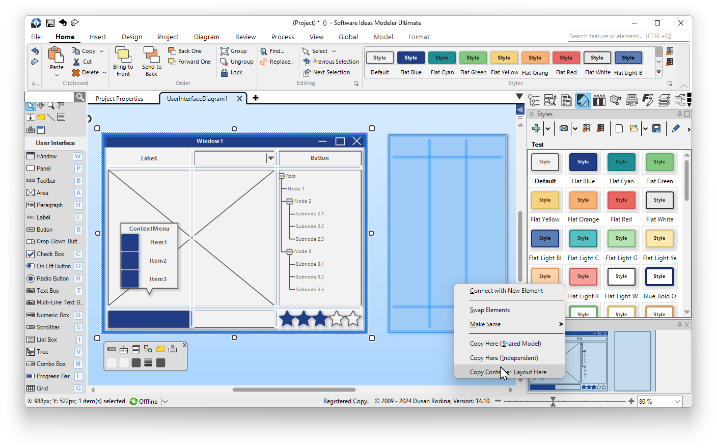 Software Ideas Modeler 14.10 - grid container layout presented