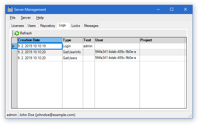 Software Ideas Server Management - Logs