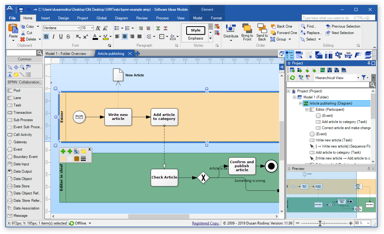 Software Ideas Modeler - BPMN diagram