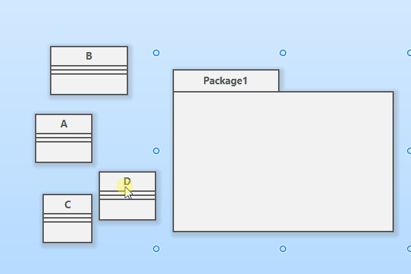 Add into a container with a specific layout