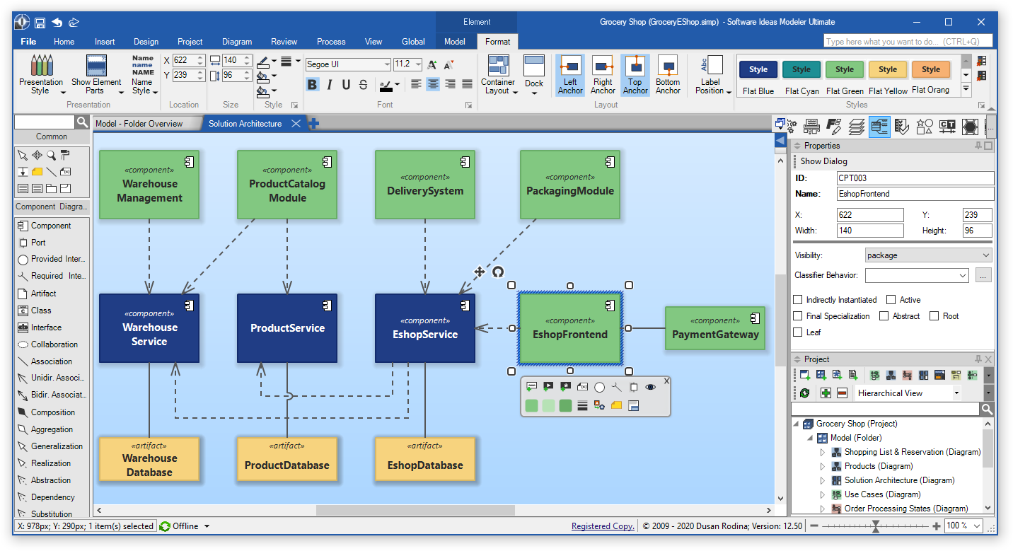 UML Component Diagram Editor