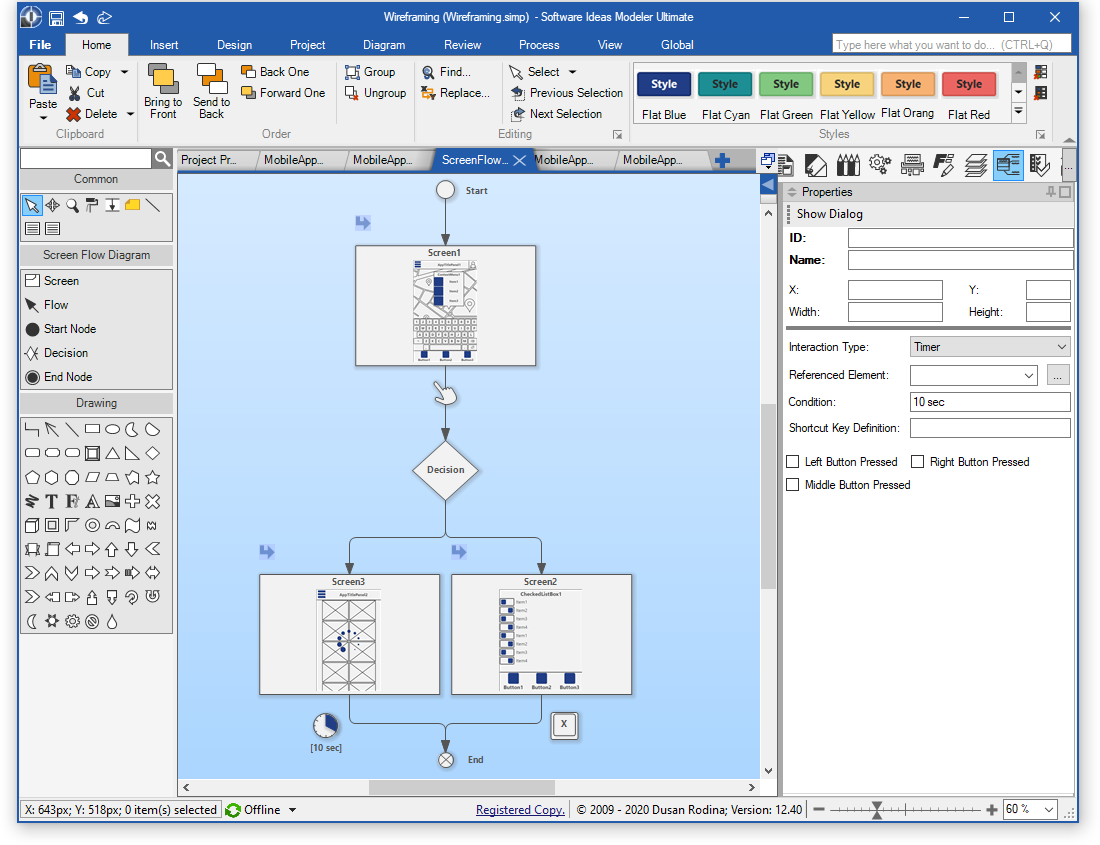 Screen Flow Diagram Editor