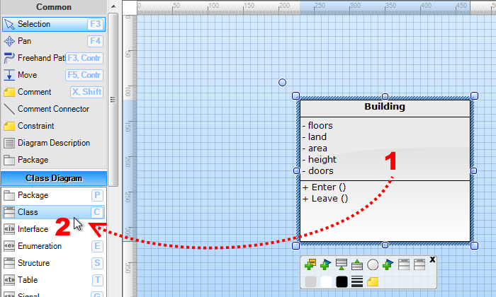 Select an element and right click on a tool in the toolbox