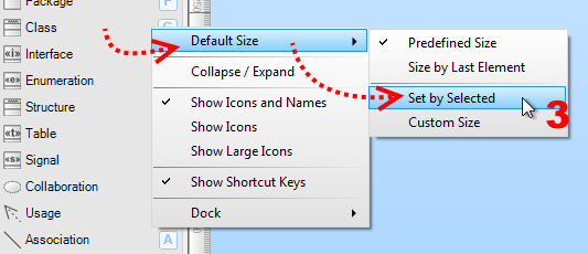 Choose Default Size/Set by Selected