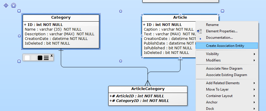 Create Association Entity