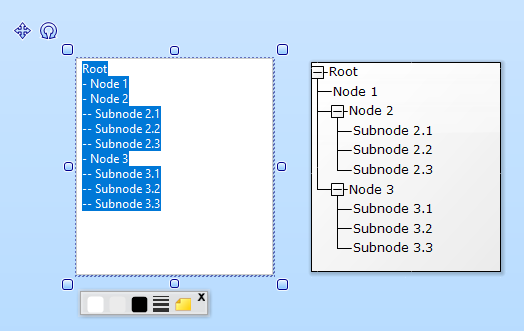 New User Interface Diagram Element - Tree