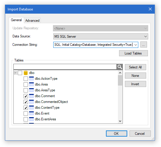 Improved Database Import Dialog