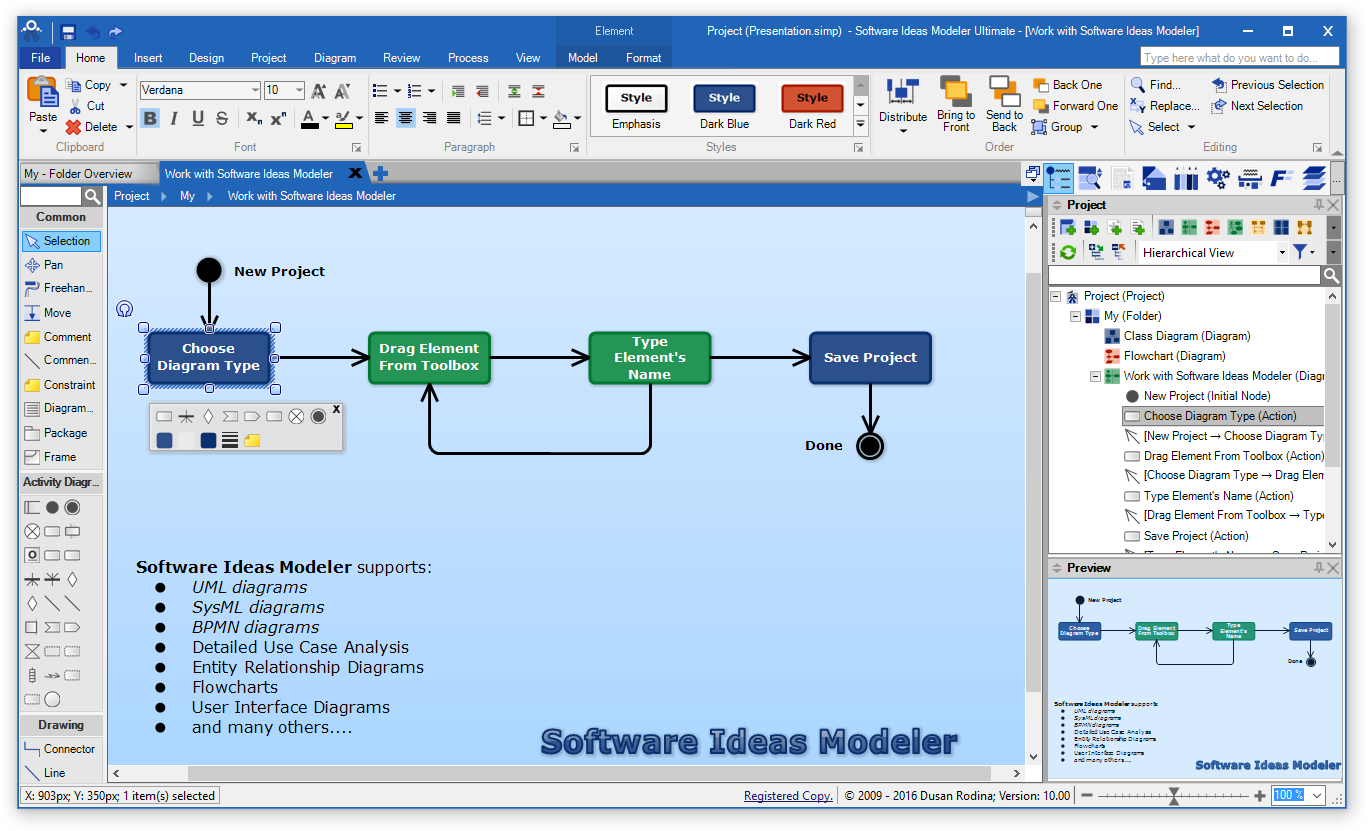 Software Ideas Modeler 10 - Main Screen