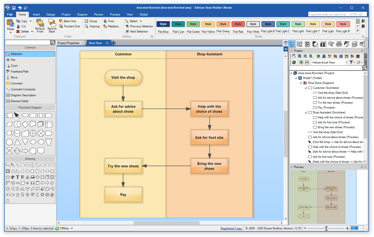 Software Ideas Modeler 12.70 - Flowchart Maker Window
