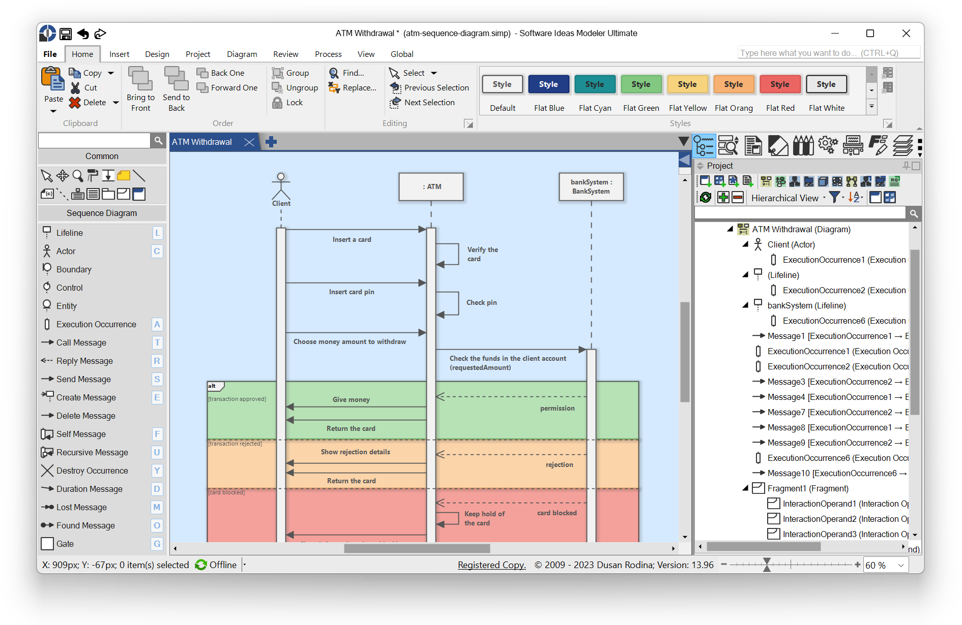 Software Ideas Modeler 13.96 - Improved general and sequence diagram editing