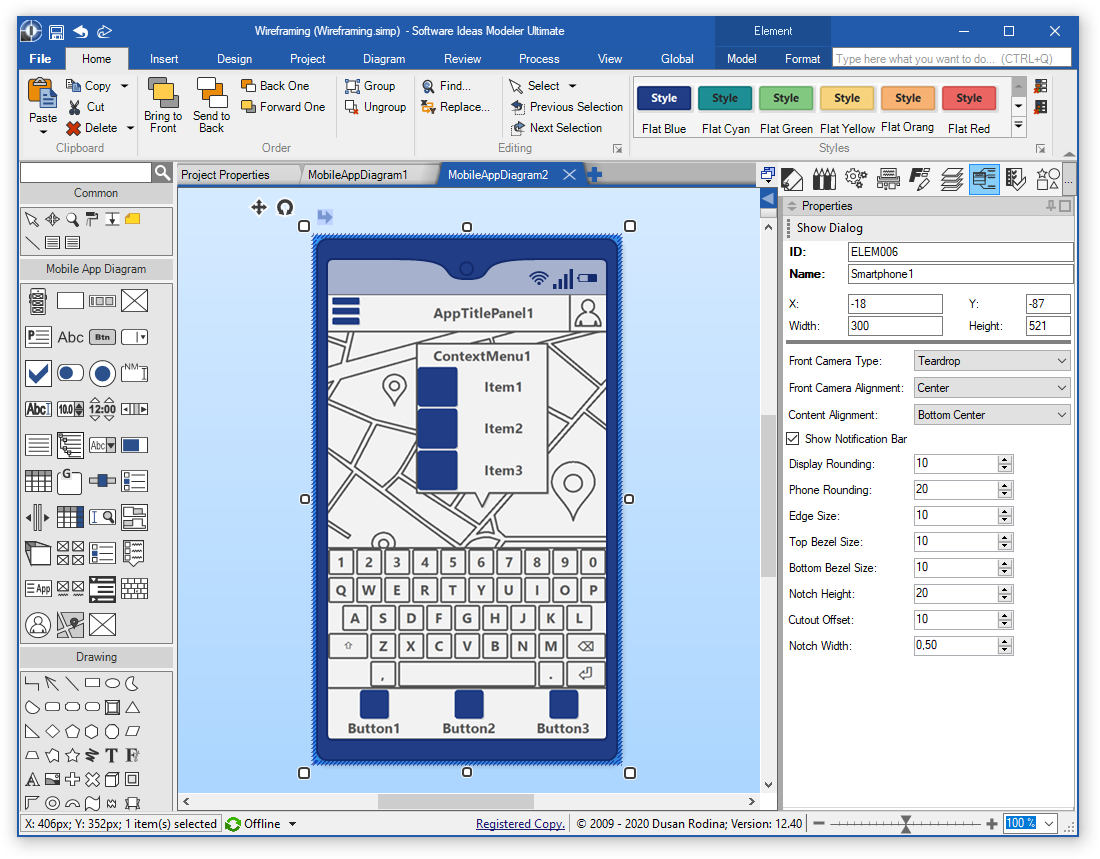 Mobile App Wireframe Editor